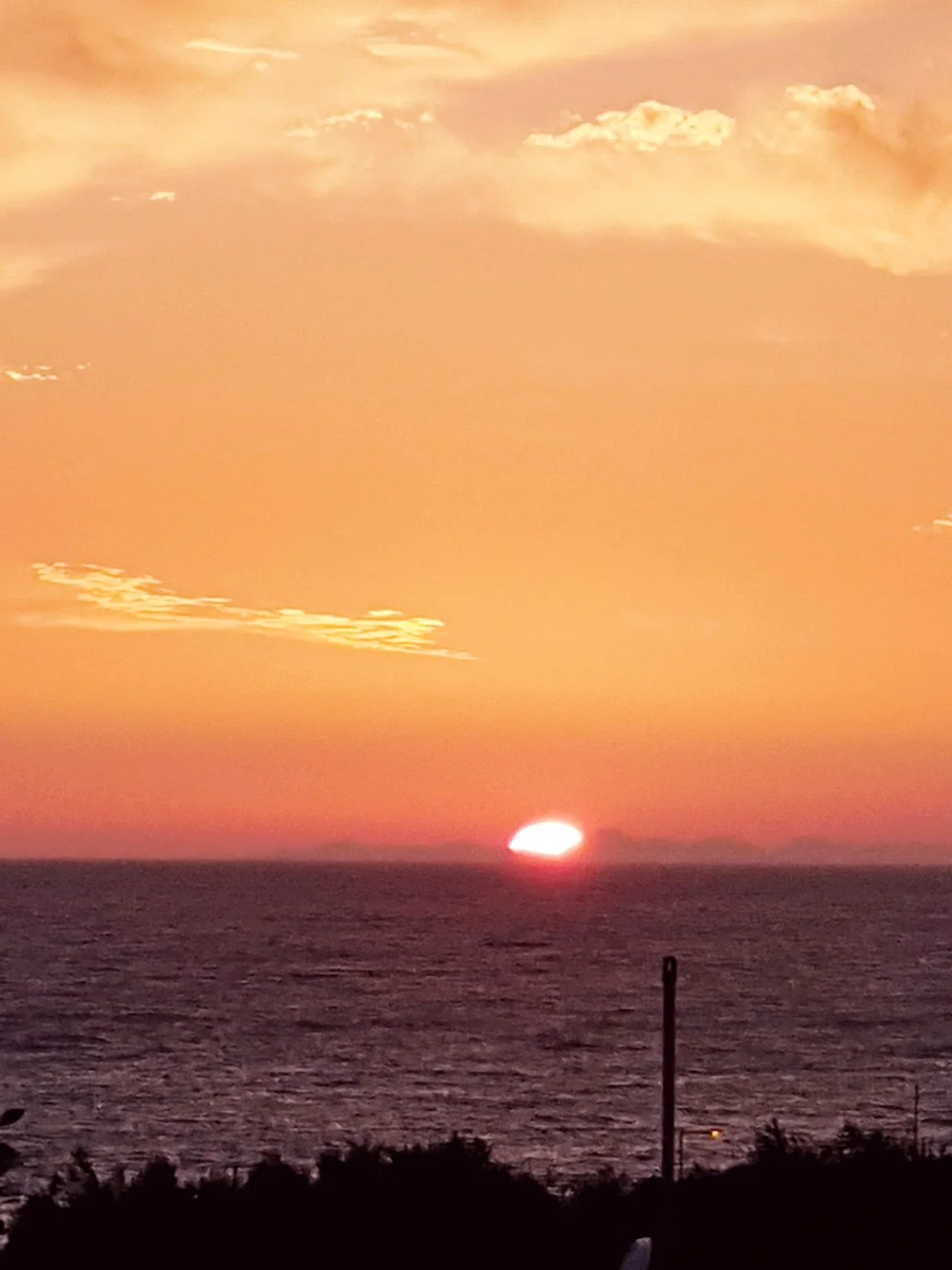 Warm sunset over the Ionian Sea near Villa Vanda in Lygia, Preveza
